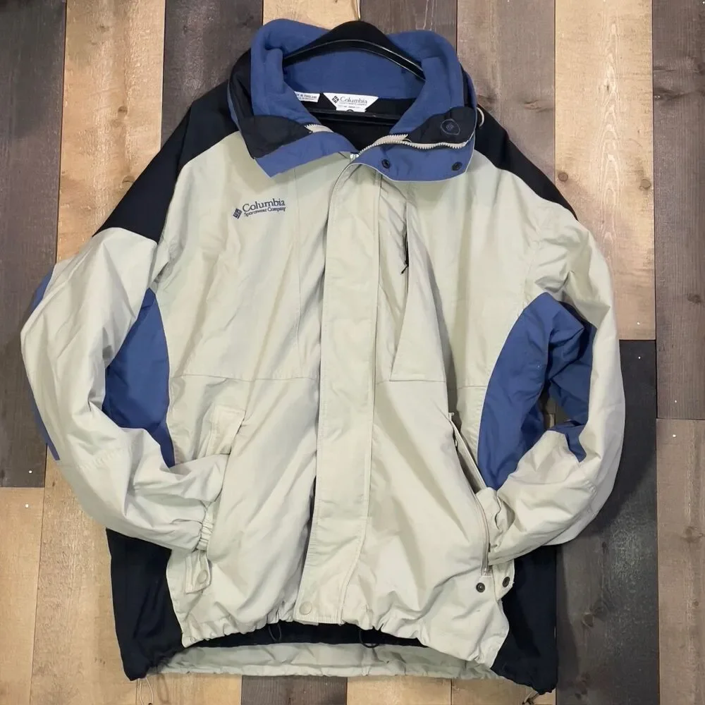 Columbia Boulder Ridge Men's XLT (Tall) Winter Coat Jacket w/ Liner TAN/BLUE